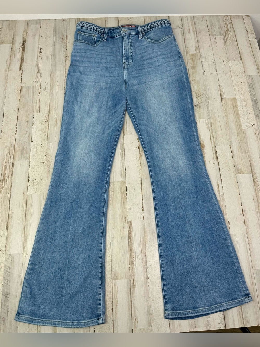 Lucky Brand Stevie High Rise Flare Jeans Womens 14/32R (32x33) Light Wash Blue
